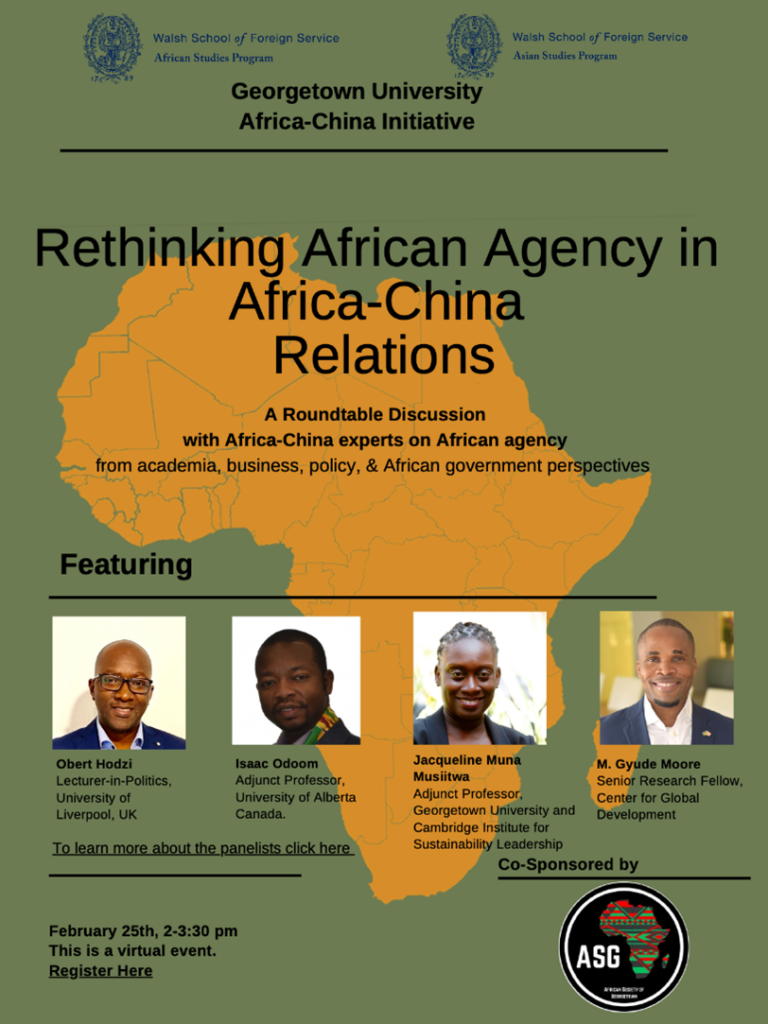 Poster for the event Rethinking African Agency in Africa-China Relations