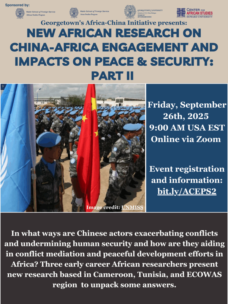 Promotion flyer for New African Research on China-Africa Engagement and Impacts on Peace & Security: Part II